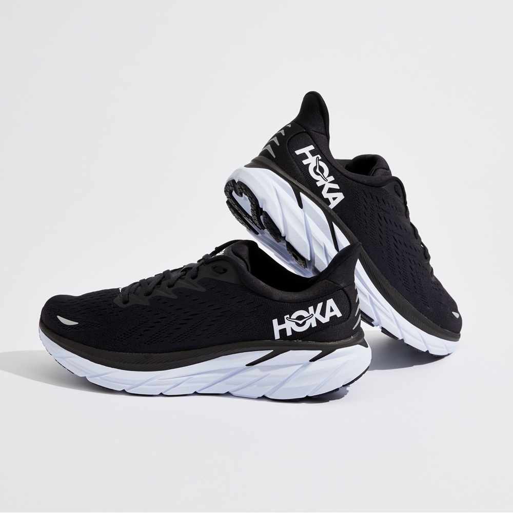 Hoka Clifton 8 - Black & White - Women’s 8